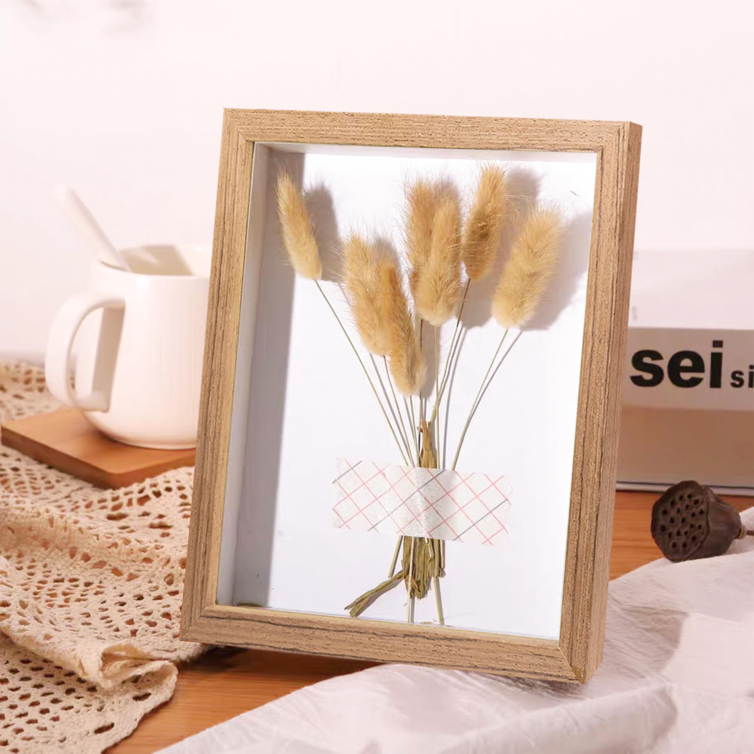 Dohomi 5x7 Shadow Box Frame Small Shadow Box Display Case 4 Pack Original Wood Picture Frames Glass Surface Internal Depth 0.6 i